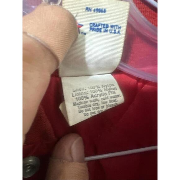 Vtg 80s USA Marines Corp Red Satin Bomber Varsity Jacket LARGE New York Soffe. - Picture 5 of 7